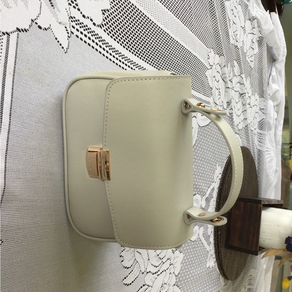 Bella Russo Handbags - Chic Cream Mini Bag with Gold Accents